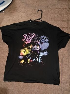 Prince Black Short Sleeve Graphic Tee with Multicolor Print